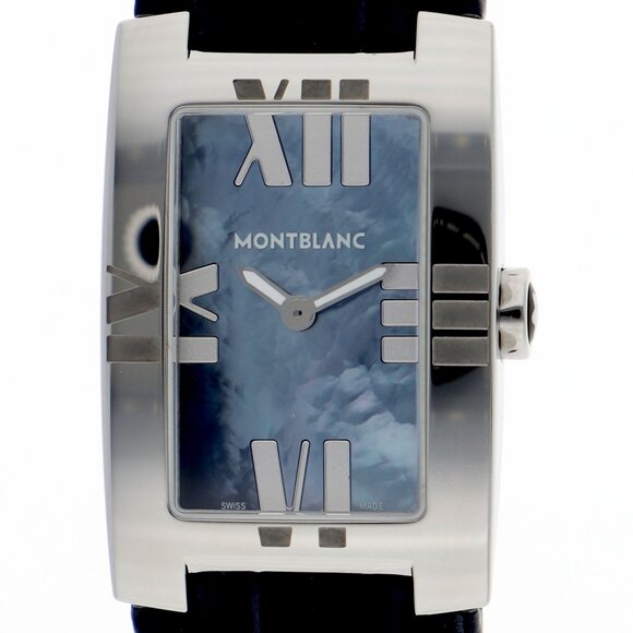 MONTBLANC 7183 profile Blue shell SS/leather QZ - Picture 1 of 8